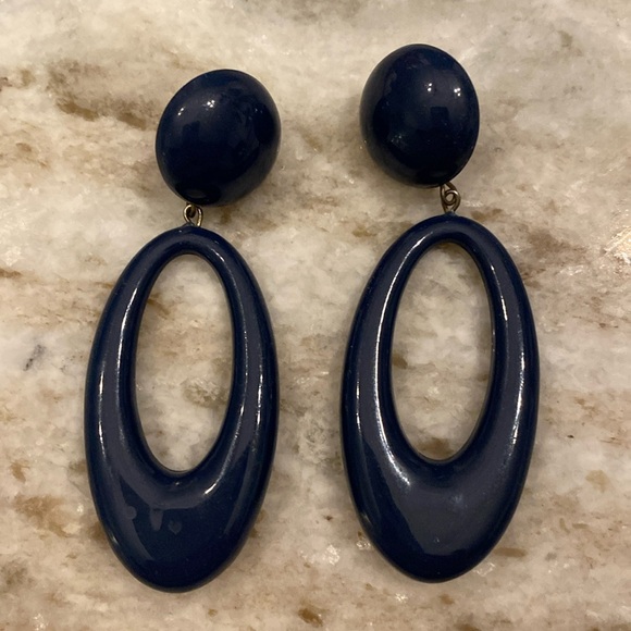 Navy earrings - Picture 1 of 2